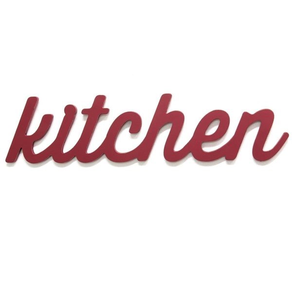 Home Roots Red Kitchen Wood Word DecorRed 321255